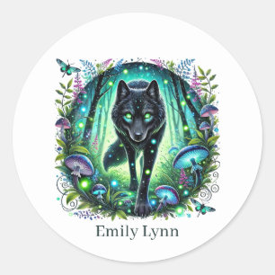 Schattigee wolf liefhebbers dier aanpasbaar ronde sticker