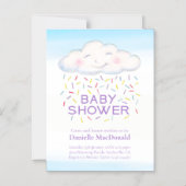 Schattigee wolk snoep strooit waterverf baby showe magnetische uitnodiging (Voorkant)