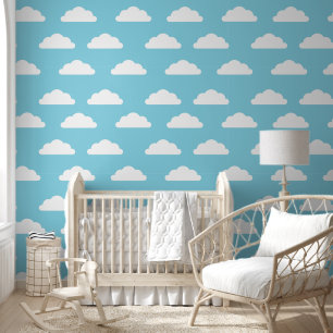 Schattigee Wolken - Blauw Kind of kinderkamer Behang