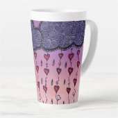 Schattigee wolken en harten kunst latte mok (Rechterhoek)