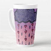 Schattigee wolken en harten kunst latte mok (Linkerhoek)