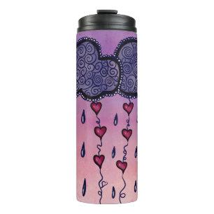 Schattigee wolken en harten kunst thermosbeker