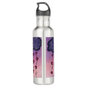 Schattigee wolken en harten kunst waterfles (Achterkant)