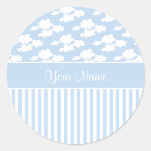 Schattigee wolken en strepen ronde sticker