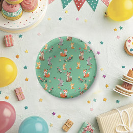 Schattigee Woodland Animal Child Verjaardag Papieren Kommen