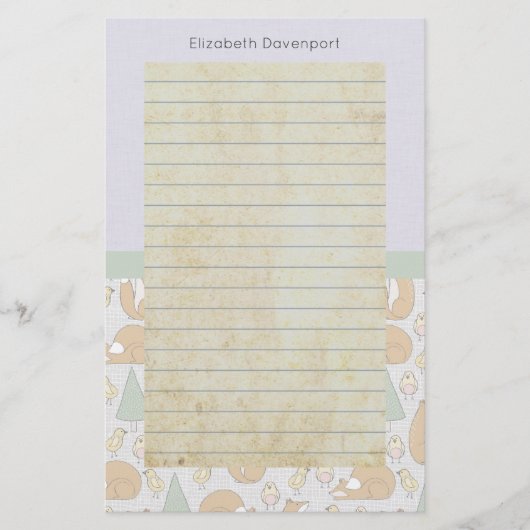 Schattigee Woodland Animal Creatures met Lined Briefpapier (Voorkant)