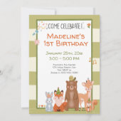 Schattigee Woodland Animals Natuur Forest verjaard Kaart (Achterkant)