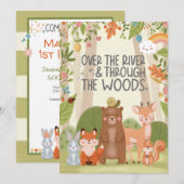 Schattigee Woodland Animals Natuur Forest verjaard Kaart (Voorkant / Achterkant)