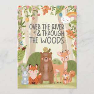 Schattigee Woodland Animals Natuur Forest verjaard Kaart