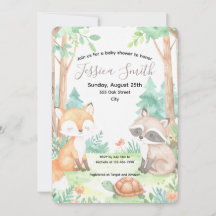Schattigee Woodland Baby shower Theme Invitation