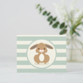 Schattigee Woodland Bunny Rabbit op Light Sage Gre Briefkaart (Staand voorkant)