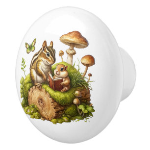 Schattigee Woodland dierenvrienden Chipmunk Keramische Knop
