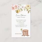 Schattigee Woodland Gebreide Bijen & Vogel Bloemen Visitekaartje (Achterkant)