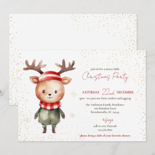 Schattigee Woodland Reindeer Christmas Elf Feestdagenkaart