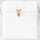 Schattigee Woodland Rendier Christmas Elf Sticker (Tas)