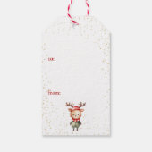 Schattigee Woodland Rendier Christmas Elf Sticker Cadeaulabel (Achterkant)