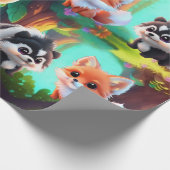 Schattigee Woodland vrienden vos stinkdier wasbeer Cadeaupapier (Hoek)