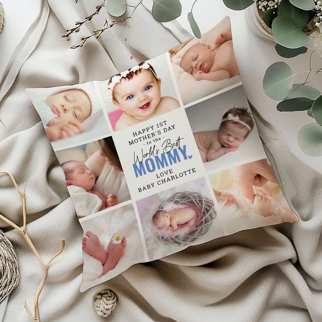 Schattigee 'Worlds Best Mommy' 1e Moederdag Keepsa Kussen (Creator heeft geüpload)