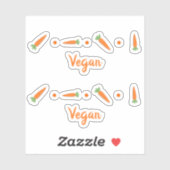 Schattigee Wortelen Groenten Tekening Vegan Custom Sticker (Vel)