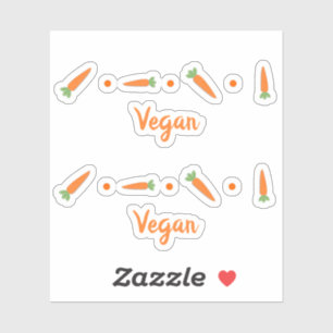 Schattigee Wortelen Groenten Tekening Vegan Custom Sticker
