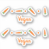 Schattigee Wortelen Groenten Tekening Vegan Custom Sticker (Voorkant)