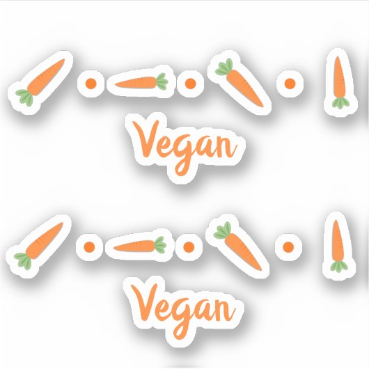 Schattigee Wortelen Groenten Tekening Vegan Custom Sticker (Voorkant)