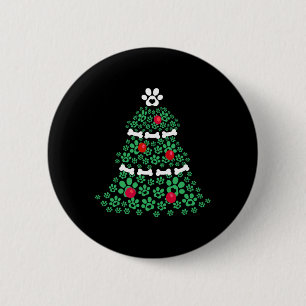 Schattigee Xmas Dog Paw Kerstboom Puppy Liefhebber Ronde Button 5,7 Cm