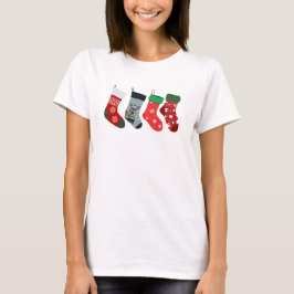 Schattigee Xmas Fun Sokken Kerst Modern Vrouwen Ro T-shirt