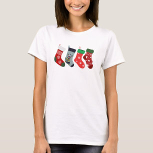 Schattigee Xmas Fun Sokken Kerst Modern Vrouwen Ro T-shirt
