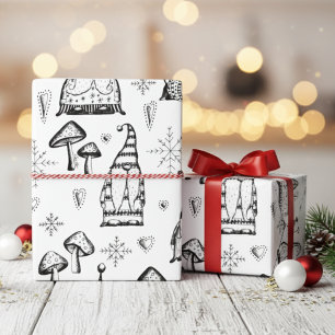Schattigee Xmas Gnomen & Paddenstoelen originele i Cadeaupapier