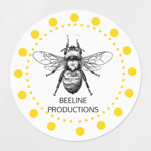 Schattigee Yellow Bee Apiary Imker Labels (Design 2)