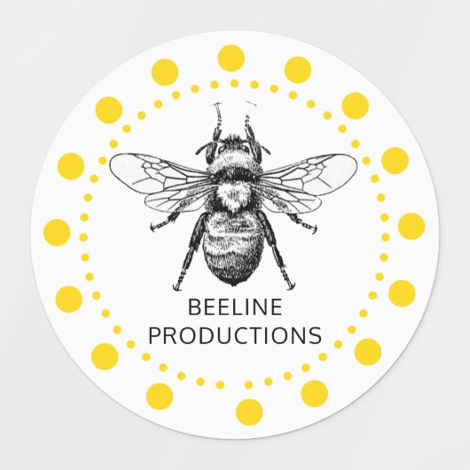 Schattigee Yellow Bee Apiary Imker Labels (Design 1)