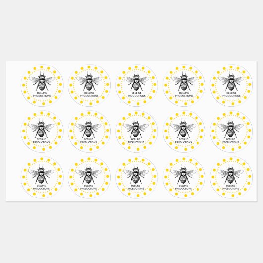 Schattigee Yellow Bee Apiary Imker Labels (Vel)