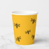 Schattigee Yellow Bee Day Modern Summer Birthday P Papieren Bekers (Achterkant)
