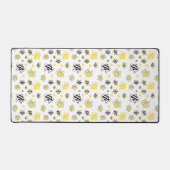 Schattigee Yellow Bees Desk Mat – Fun Bee Pattern  (Voorkant)