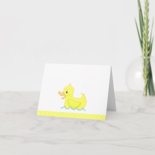 Schattigee Yellow Duck Gepersonaliseerd Note Kaart (Voorkant)