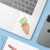 Schattigee yummy wortel sticker (Laptop met iPhone)