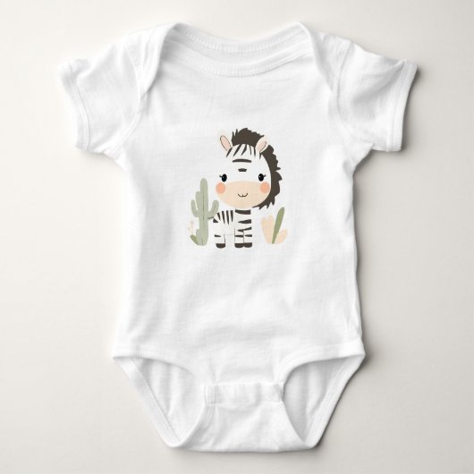 Schattigee Zebra Baby Jersey Bodysuit (Voorkant)