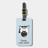 Schattigee Zebra | Hier | Gepersonaliseerd Bagagelabel (Voorkant verticaal)