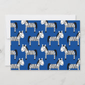 Schattigee Zebra Kinder 1e verjaardagsfeestuitnodi Kaart (Achterkant)