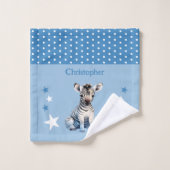 Schattigee zebra Naam toevoegen Polka Dots Stars B Washandje (Wasdoekje)