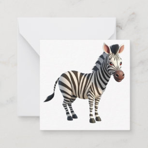 Schattigee Zebra Note Kaart Notitiekaartje