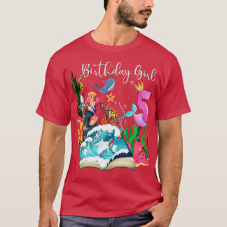 Schattigee zeemeermin 5th Birthday Meisje T-shirt