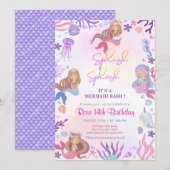 Schattigee zeemeermin Bash onder het Zee Verjaarda Kaart (Voorkant / Achterkant)
