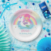 Schattigee Zeemeermin en Eenhoorn Zwembad Verjaard Papieren Bordje (Feest)