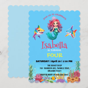 Schattigee Zeemeermin haai regenboog kleurrijke ve Kaart