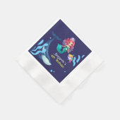 Schattigee Zeemeermin haai Walvis regenboog kleurr Servet (Hoek)