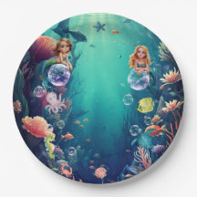 Schattigee zeemeermin Kind verjaardagsfeestje uitn