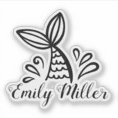 Schattigee zeemeermin meisje Sticker (Voorkant)