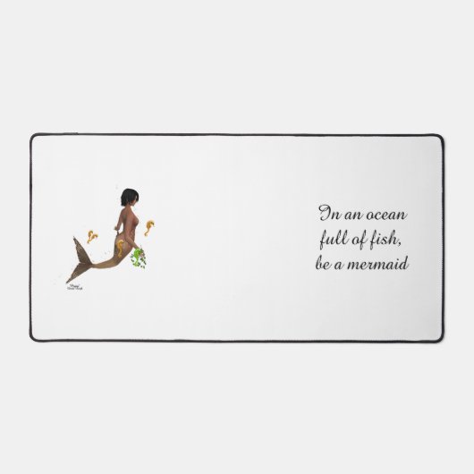 Schattigee Zeemeermin met Seahorses Desk Mat (Voorkant)